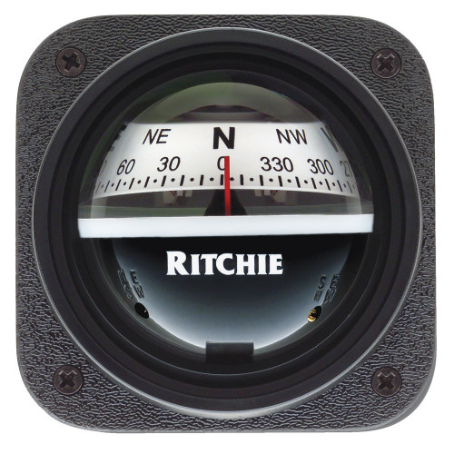 Ritchie V-537W Explorer Compass - Bulkhead Mount - White Dial - P/N V-537W