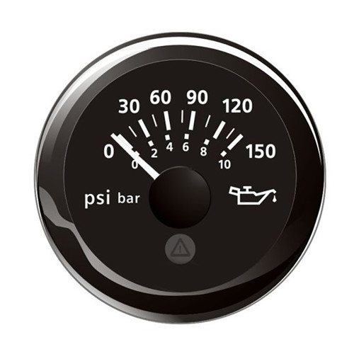 Veratron 52MM (2-1/16") ViewLine Oil Pressure Indicator 0 to 150 PSI - Black Dial & Round Bezel - P/N A2C59514118
