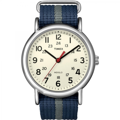 Timex Weekender® Slip-Thru Watch - Navy/Grey - P/N T2N654