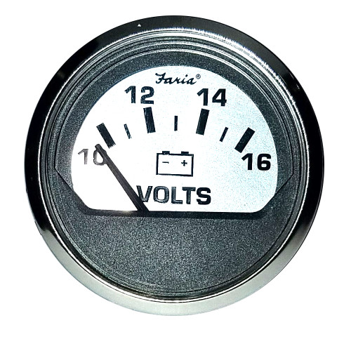 Faria Spun Silver 2" Voltmeter - P/N 16023