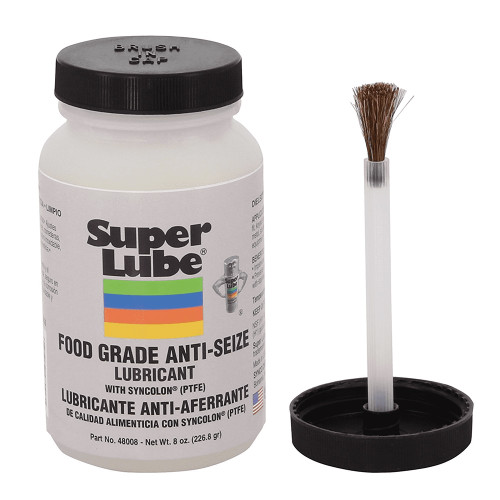 Super Lube Food Grade Anti-Seize with Syncolon® (PTFE) - 8oz Brush Bottle - P/N 48008
