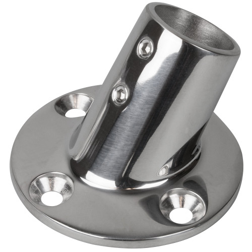 Sea-Dog Rail Base Fitting 2-3/4" Round Base 60° 316 Stainless Steel - 1" OD - P/N 280601-1