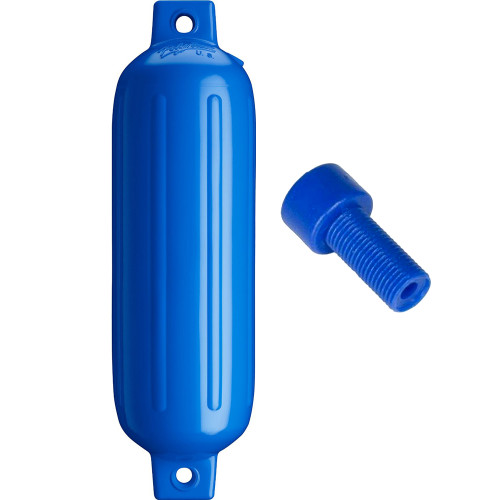 Polyform G-3 Twin Eye Fender 5.5" x 19" - Blue with Adapter - P/N G-3-BLUE