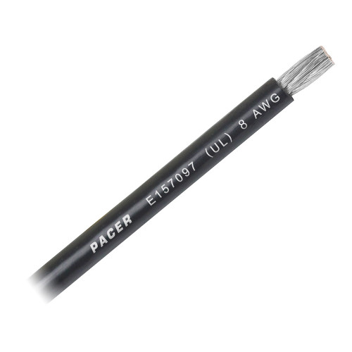 Pacer Black 8 AWG Battery Cable - Sold By The Foot - P/N WUL8BK-FT