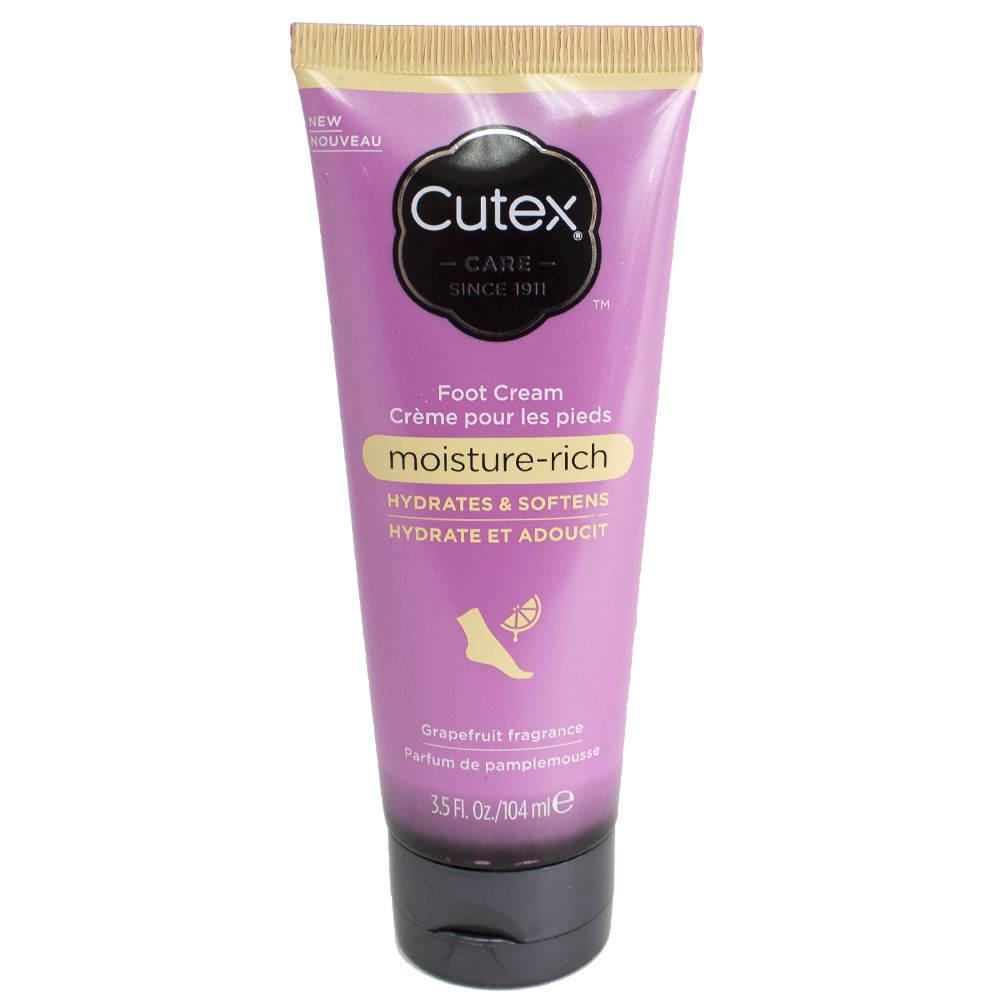 Cutex MoistureRich Foot Cream 3.5 fl oz Grapefruit Fragrance