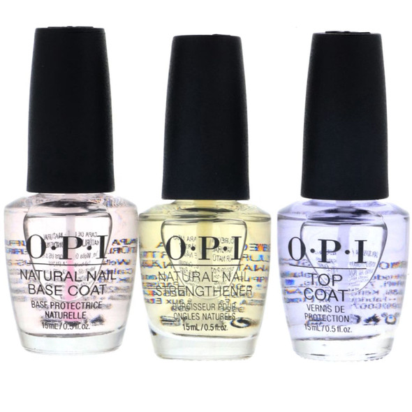 OPI Nail Lacquer Ultimate Nail Trio Set - Strengthener, Natural Base Coat & Top Coat