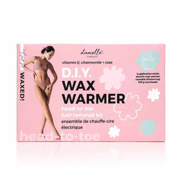 Danielle D.I.Y. Wax Warmer Head-to-Toe Hair Removal Kit with Vitamin E, Chamomile & Rose