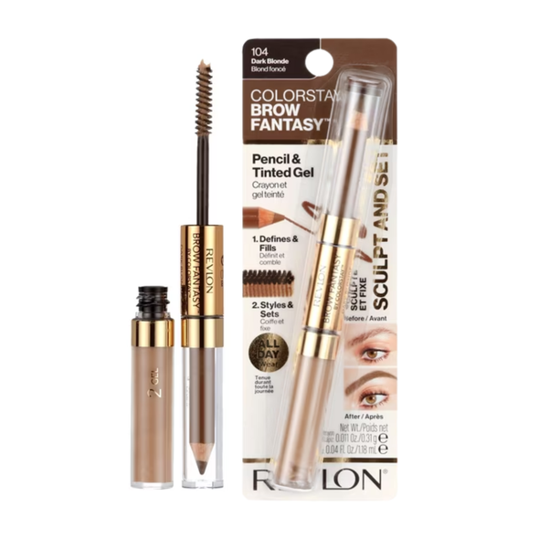 Revlon Brow Fantasy Pencil & Gel - 104 Dark Blonde (2-Pack)