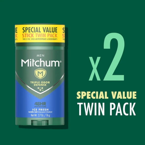 Mitchum Men Triple Odor Defense Gel Antiperspirant & Deodorant, Unscented 3.4 oz