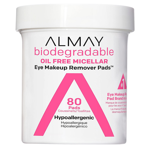 Almay Biodegradable Oil Free Micellar Eye Makeup Remover Pads, 80 ct