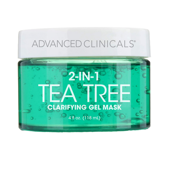 Advanced Clinicals 2-in-1 Tea Tree Clarifying Gel Mask 4 fl oz