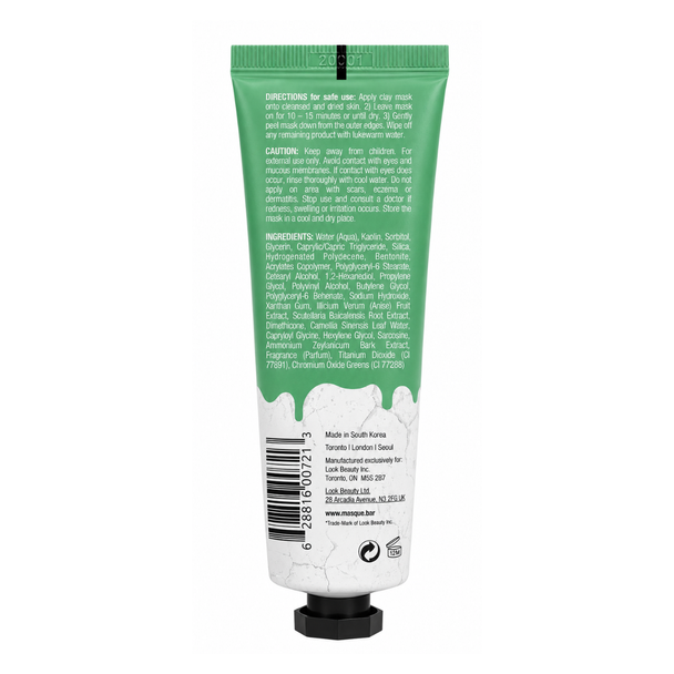 Masque Bar Green Clay Wash Off Mask 1 fl oz