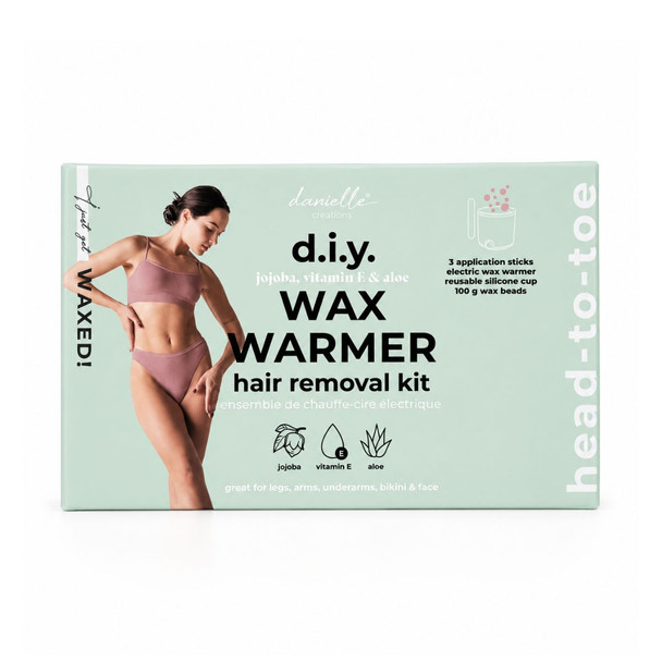 Danielle D.I.Y. Wax Warmer Hair Removal Kit with Jojoba, Vitamin E & Aloe