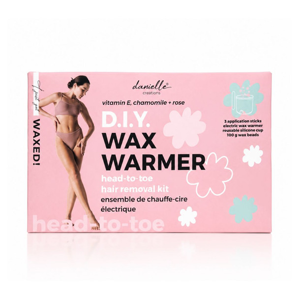 Danielle D.I.Y. Wax Warmer Head-to-Toe Hair Removal Kit with Vitamin E, Chamomile & Rose