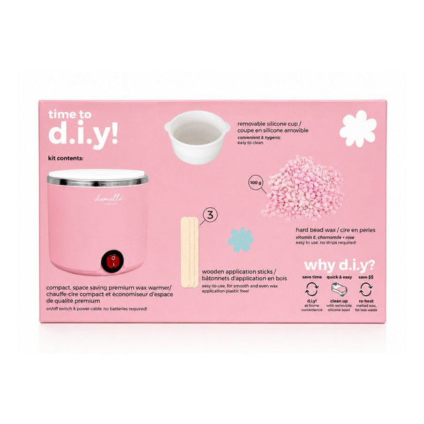 Danielle D.I.Y. Wax Warmer Head-to-Toe Hair Removal Kit with Vitamin E, Chamomile & Rose