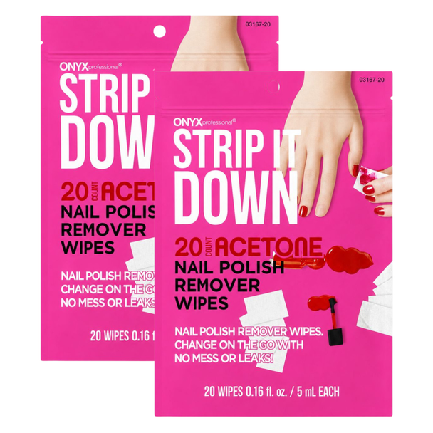 Onyx Professional Strip It Down Nail Polish Remover Wipes, 40 ct. (2-Pack)
