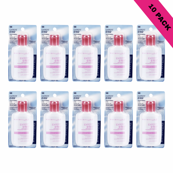 Maybelline Expert Eyes Moisturizing Eye Makeup Remover 2.3 Fl Oz (10-Pack)