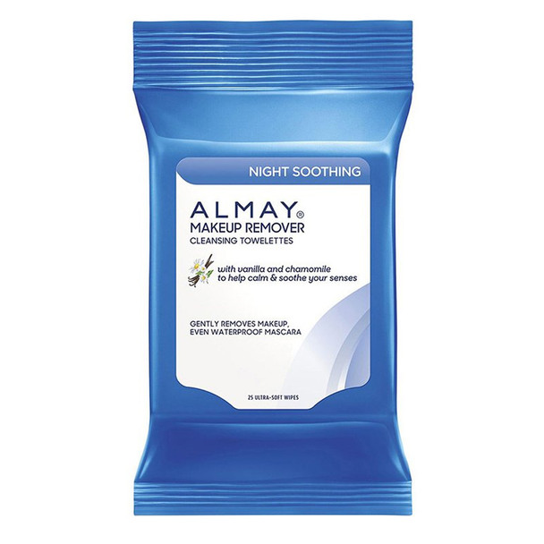 Almay Night Soothing Makeup Remover Cleansing Towelettes, 25 pack