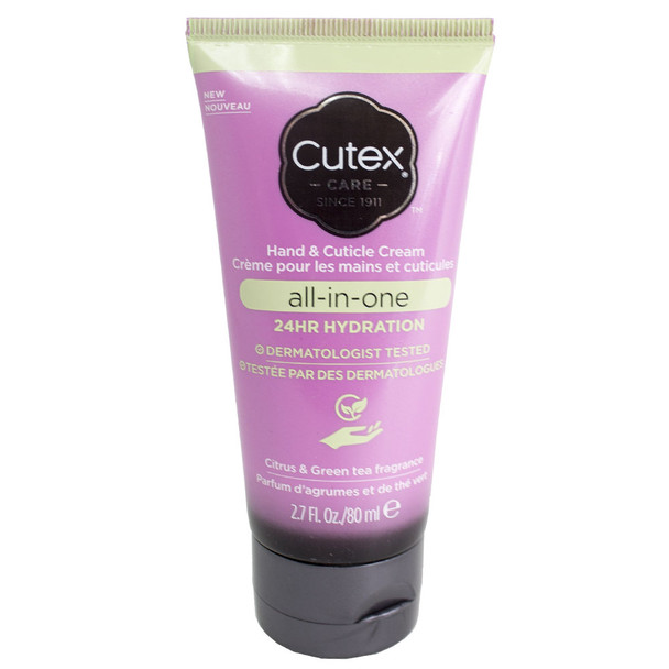 Cutex All-In-One 24Hr Hydration Hand & Cuticle Cream 2.7 fl oz - Citrus & Green Tea Fragrance