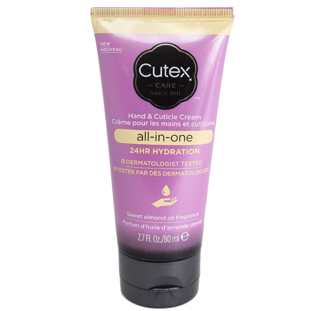 Cutex All-In-One 24Hr Hydration Hand & Cuticle Cream 2.7 fl oz - Sweet Almond Oil Fragrance