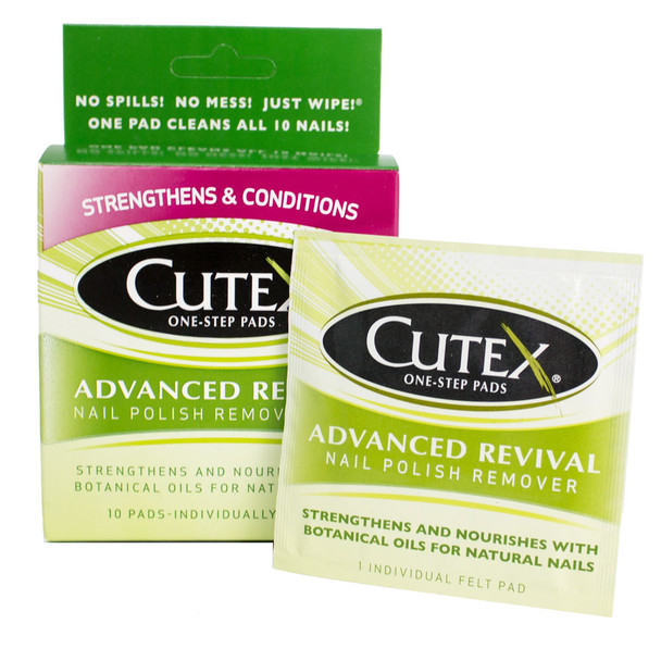 Cutex Advanced Revival Nail Polish Remover Pads, 10 Ct
