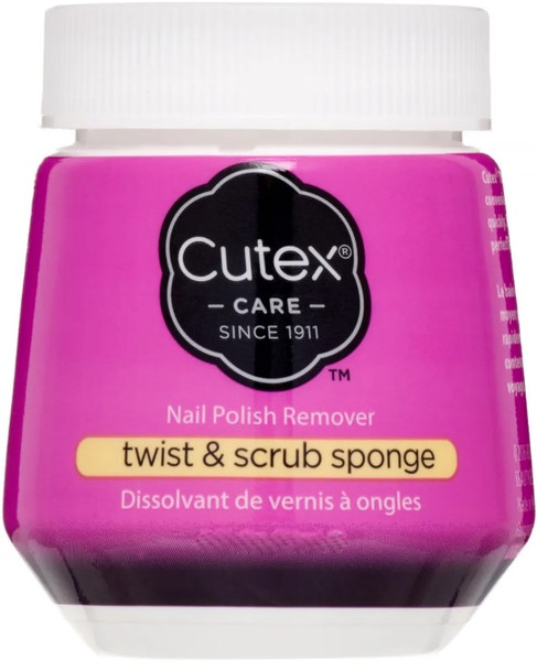 Cutex Nail Polish Remover Twist & Scrub Sponge 1.75 Fl Oz 