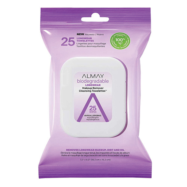 Almay Biodegradable Longwear Makeup Remover Cleansing Towelettes - 25ct