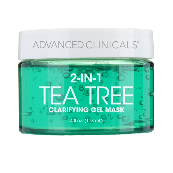 Advanced Clinicals 2-in-1 Tea Tree Clarifying Gel Mask 4 fl oz