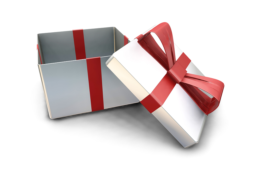 A gift box adorned with a red ribbon and bow, symbolizing a thoughtful present.
