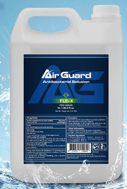 Antari 4 Liter Bottle of Air Guard Anti-Bacterial Solution - FDA Registered