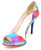 Isabella - Multi-Colored Peep Toe Pump Heels