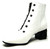  Guila White Leather Bootie 