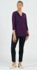 Cowl Neck Side Vent Tunic (CLARA T885) EGGPLANT