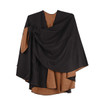 Rapti 100% Cashmere Reverse Loop Solid Shawl  BLK/TOBACCO