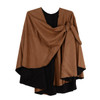 Rapti 100% Cashmere Reverse Loop Solid Shawl  BLK/TOBACCO