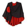 Rapti 100% Cashmere Reverse Loop Shawl (PSCSHAWL) #A RED/BLK SOLID