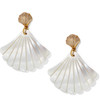 Brighton Sunset Cove Mother of Pearl Post Drop Earrings (JA9871) WHT/GLD