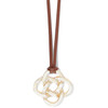 Brighton Interlok Light Horn Necklace (JM7330) CREAM/LEATHER