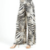 Zebra Stripe Soft Knit Palazzo Pant (CLARA LPTP28) BLK/WHT/BRN