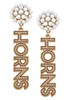 Canvas Style Texas Longhorns Pearl Cluster Post HORNS Earrings 