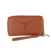 Texas Longhorn Embossed Logo Leather Wristlet (7910CO) COGNAC