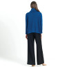 Cozy Twill Knit Turtleneck Tipped Hem Sweater (CLARA T92W7) FRNCH BLU