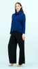 Cozy Twill Knit Turtleneck Tipped Hem Sweater (CLARA T92W7) FRNCH BLU