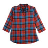Toofan Plaid Rounded Hem Back Button Detail Shirt (PL5-002-PD) RED/BLU