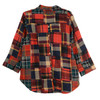 Toofan Vintage Patchwork Rounded Hem Shirt (PL5-102) RED/MULTI