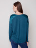 Charlie B Satin Front-Jersey Back Top (C1324RPK/416B) EMERALD