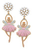 Canvas Style Sugar Plum Fairy Enamel Earrings (24627E-PK) PNK