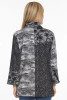 Ali Miles Knit Jacquard Pattern Block Bell Sleeve Jacket (A43642JM) BLK/GRY