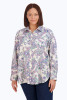 Foxcroft Plus Boyfriend Multi Paisley Tunic (200857) WHT/IRIS/PNK