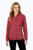 Foxcroft Ava Holiday Plaid Shirt (198906) RED